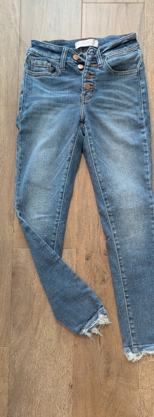 KanCan Medium Wash High-Rise Skinny Jeans with Button Fly